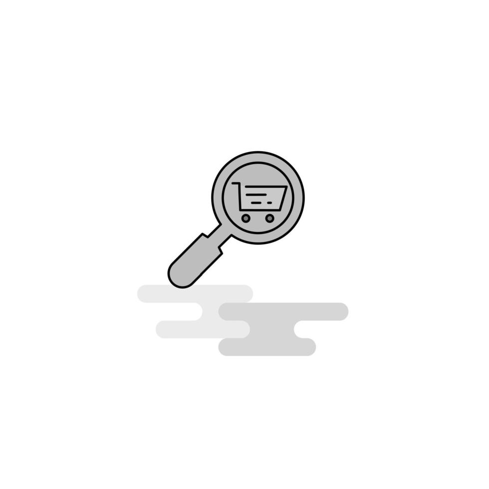 Search goods online Web Icon Flat Line Filled Gray Icon Vector