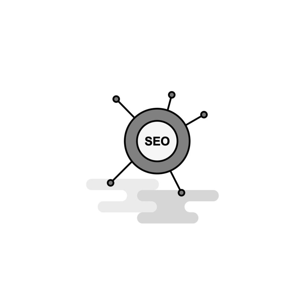 Seo Web Icon Flat Line Filled Gray Icon Vector