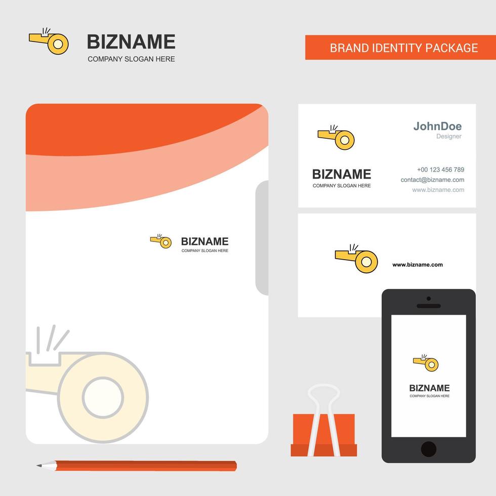 Whistle Business Logo File Cover Visiting Card and Mobile App Design Vector Illustration