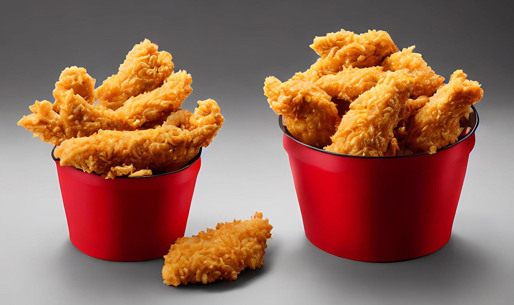 Delicious hot and crispy fried chicken meat. photo