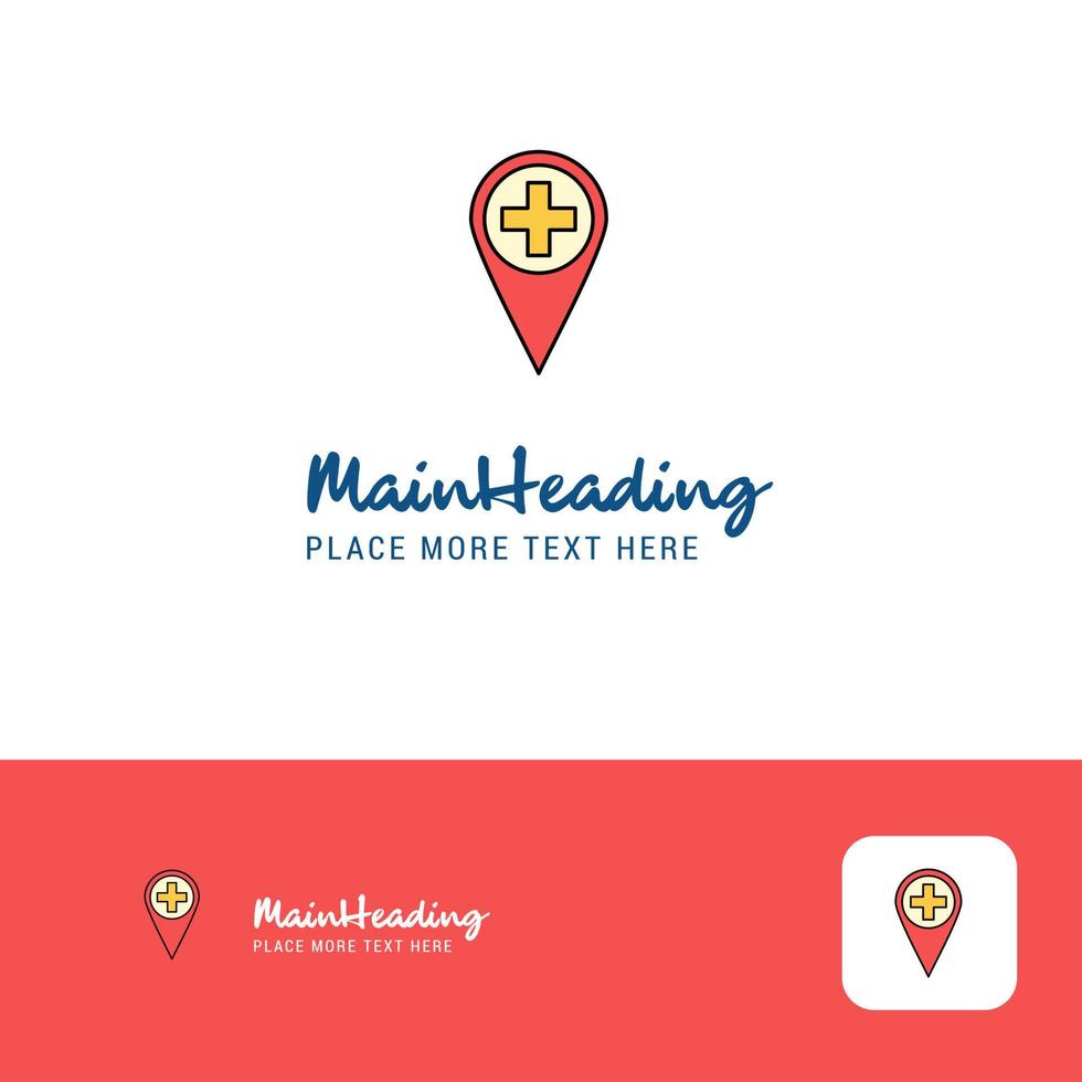 Creative Hospital location Logo Design Flat color Logo place for Tagline Vector Illustration