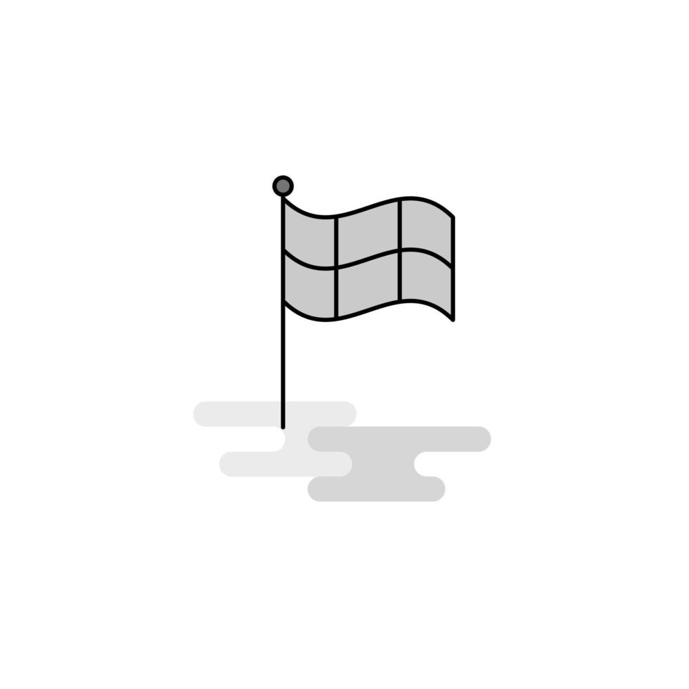 Sports Flag Web Icon Flat Line Filled Gray Icon Vector