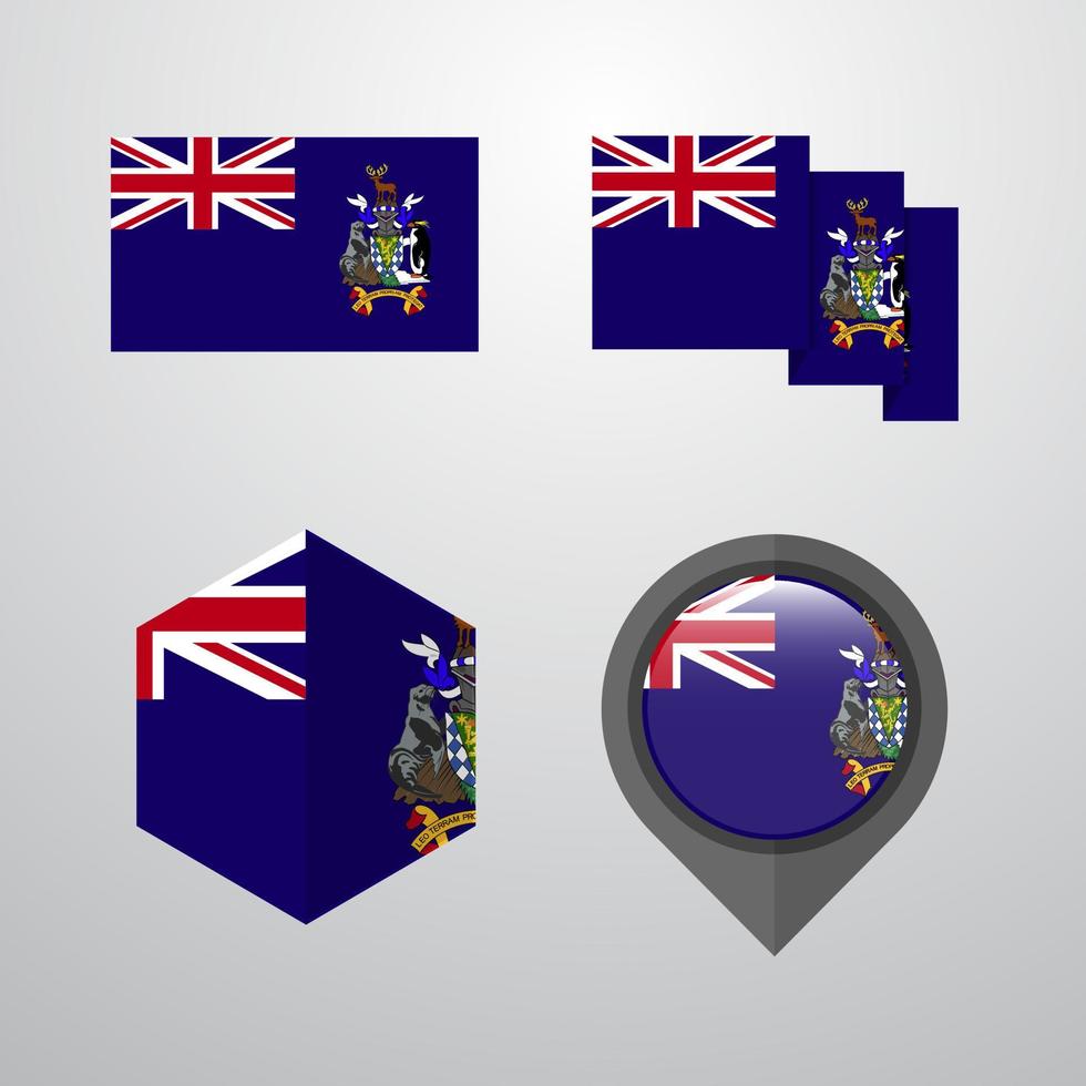 South Georgia flag design set vector