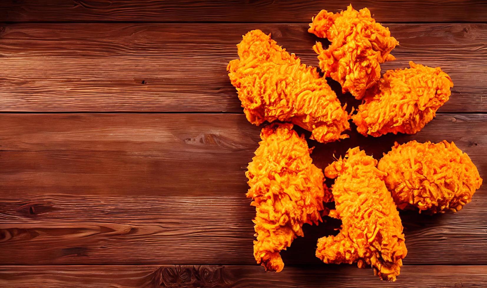 Delicious hot and crispy fried chicken meat. photo
