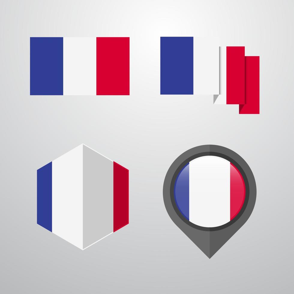 France flag design set vector