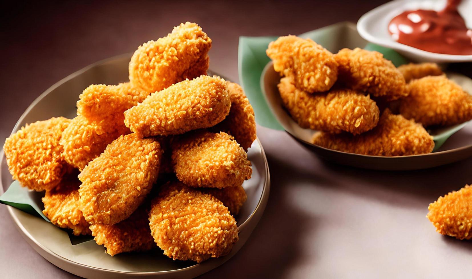 Delicious hot and crispy fried chicken meat. photo