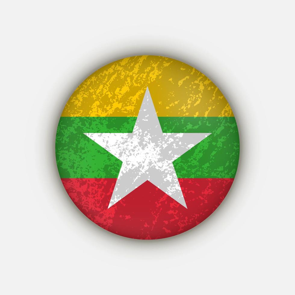 Country Myanmar. Myanmar flag. Vector illustration.