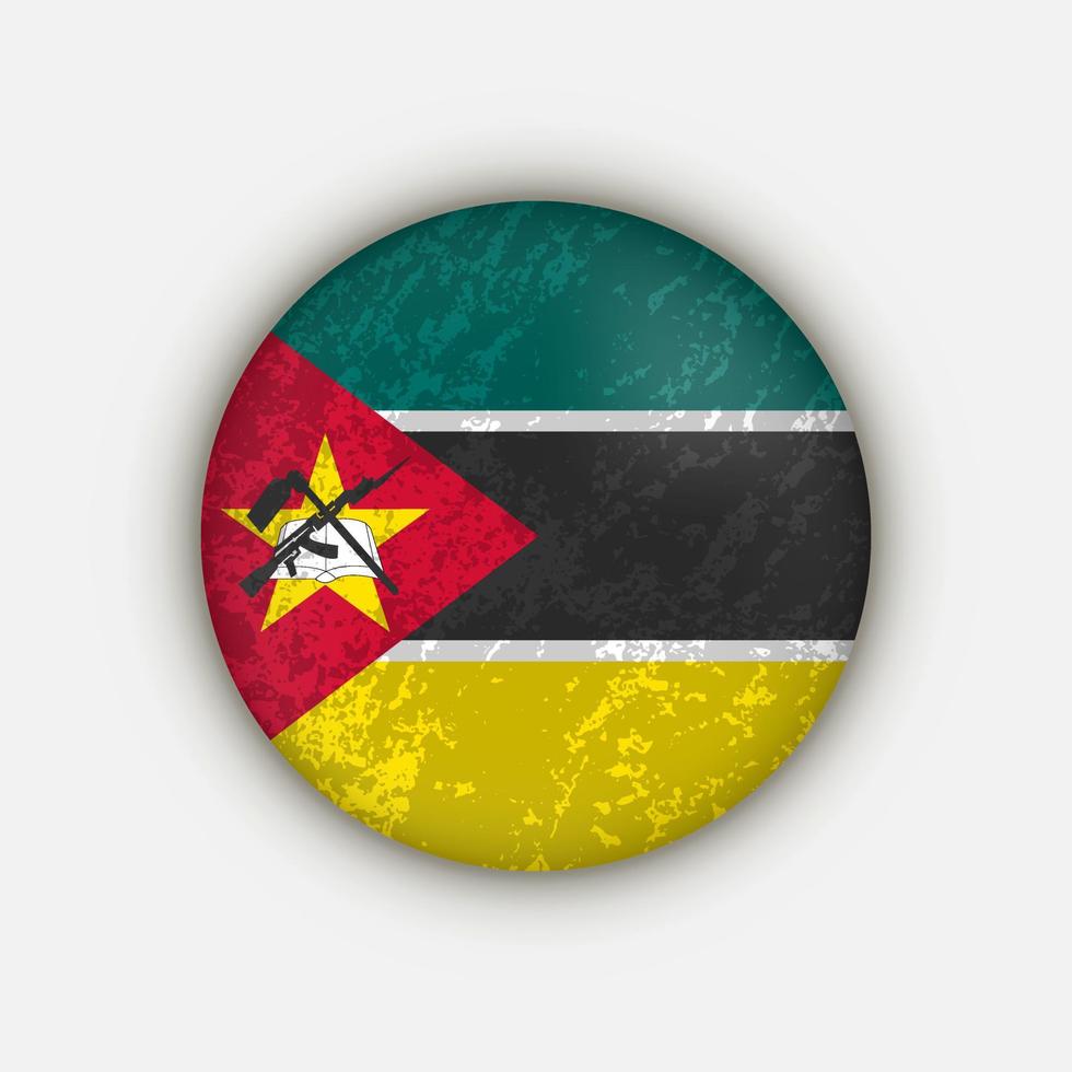 Country Mozambique. Mozambique flag. Vector illustration.