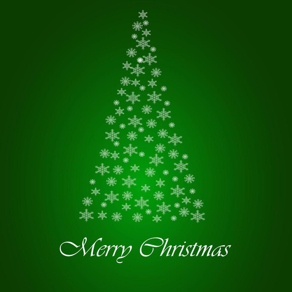 Christmas trees made of snowflakes on a green background. Christmas season. For greeting card, banner, web, scrapbooking.Merry Christmas.Vector illustration vector