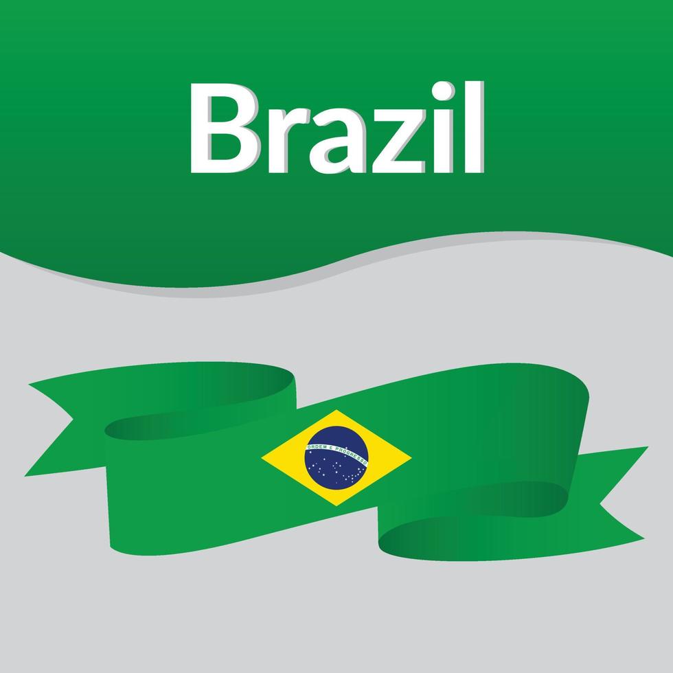 Brazil flag ribbon isolated on abstract background. National symbol. Independence day poster. vector