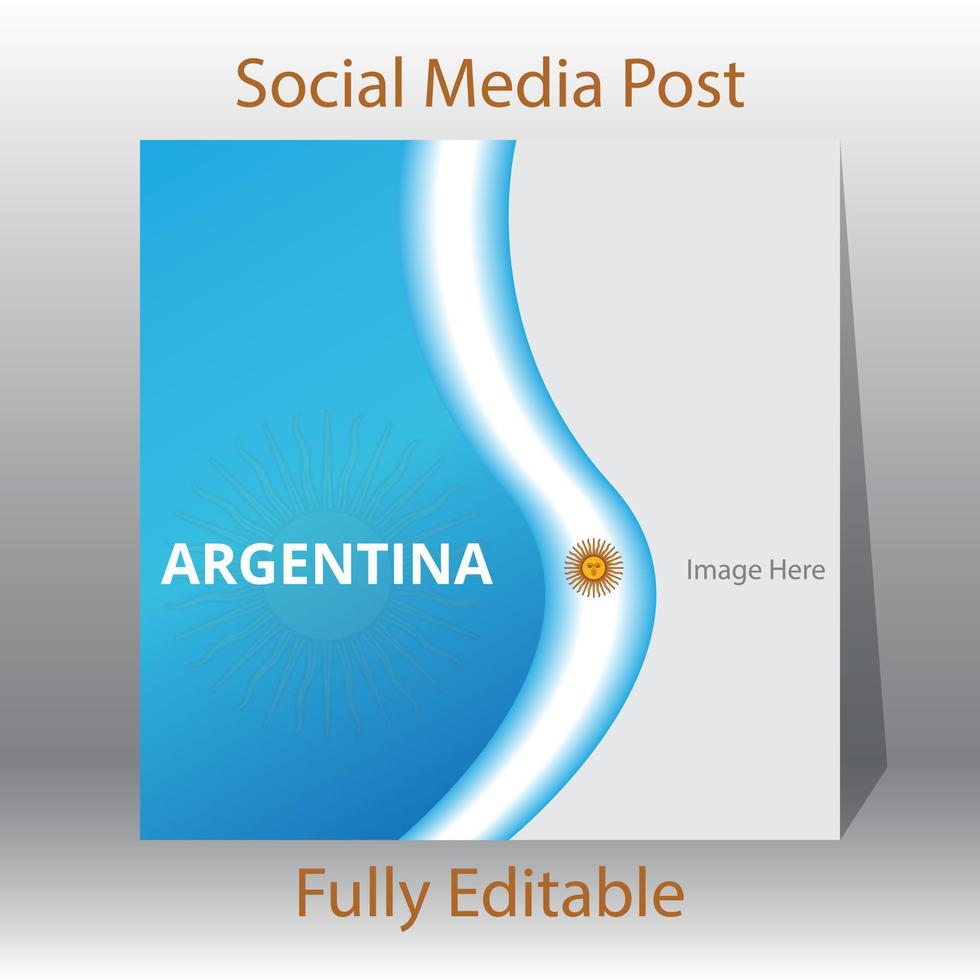 Social media post design for Argentine supporter. Football World cup concept banner design illustration. vector