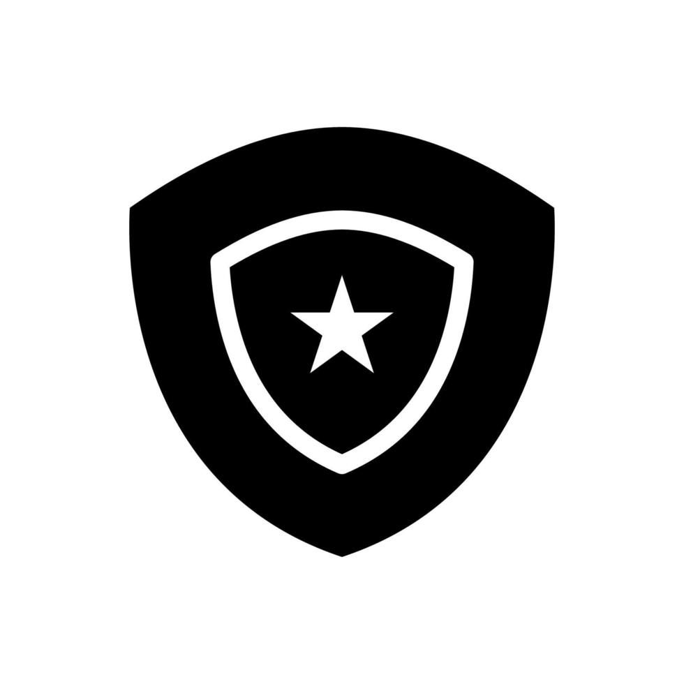 Shield symbol game icon with solid style vector