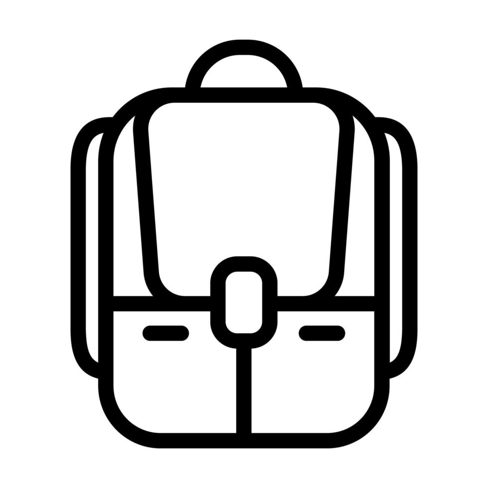 icono de línea de mochila sobre fondo blanco vector