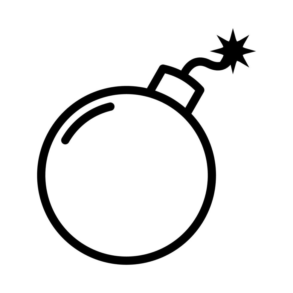 icono de juego de símbolo de bomba con estilo de esquema vector