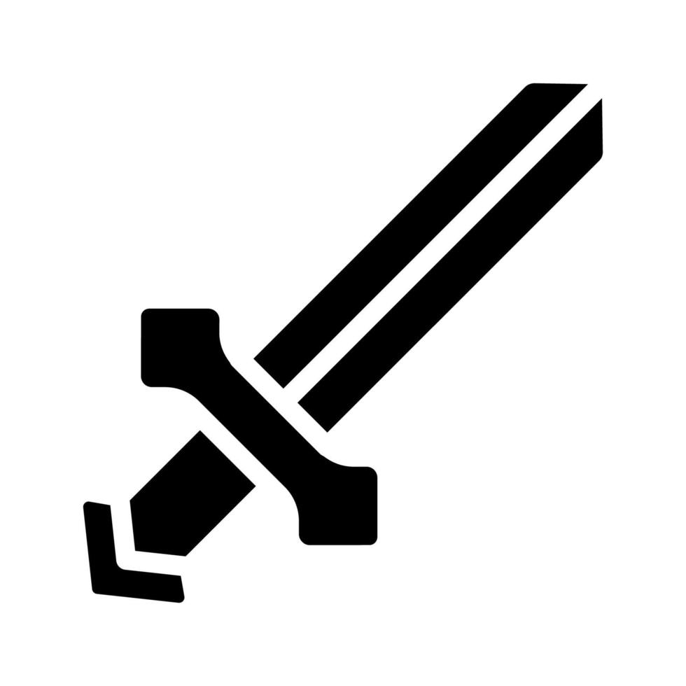 Sword symbol game icon with solid style vector