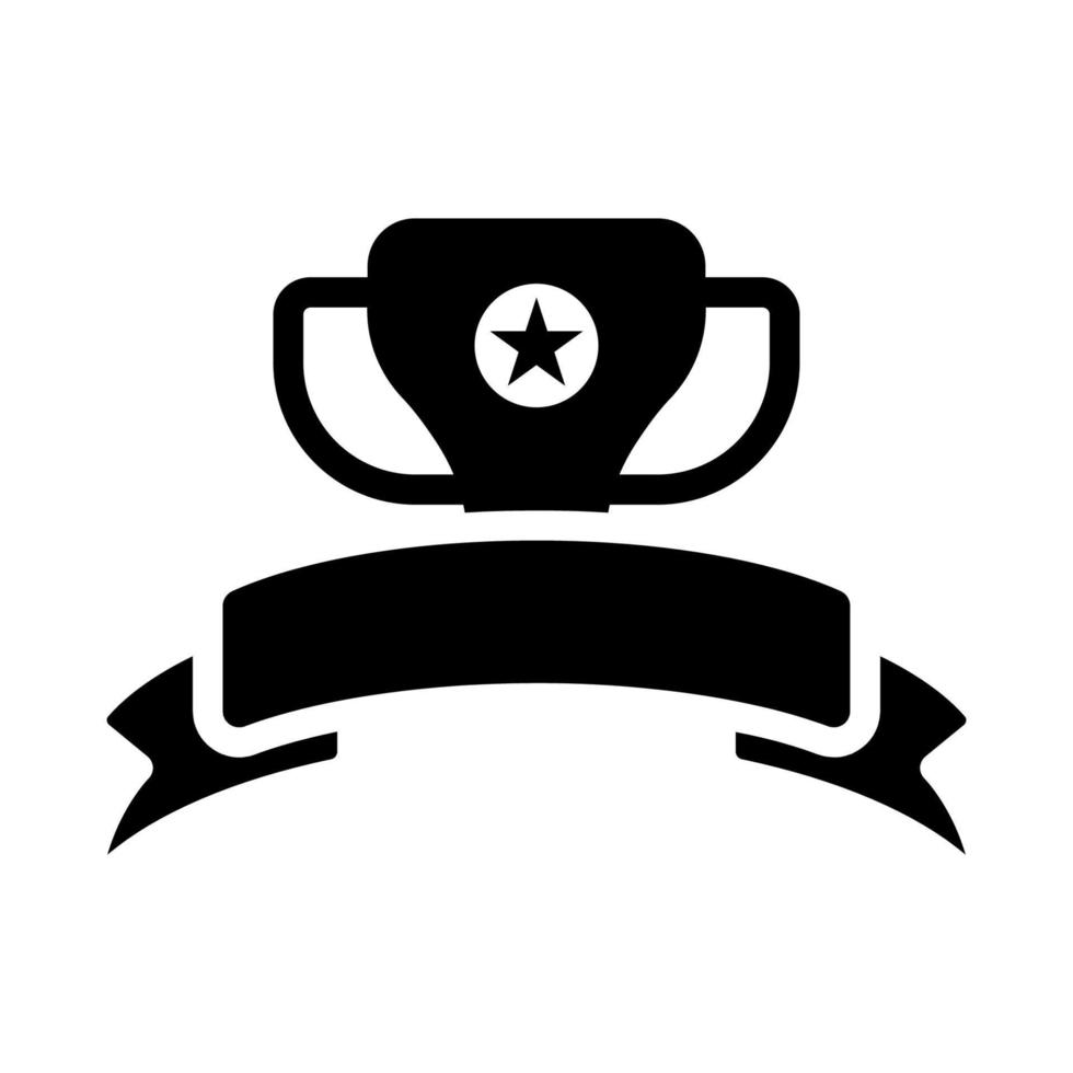 Ribbon symbol game icon with solid style vector