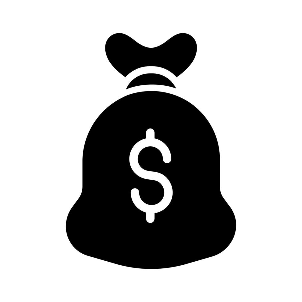 Money Sacks symbol game icon with solid style vector