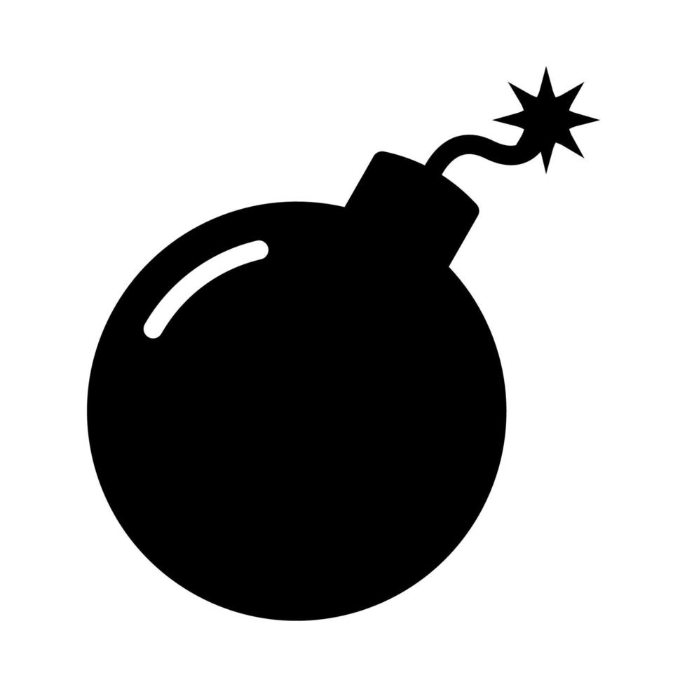 icono de juego de símbolo de bomba con estilo sólido vector