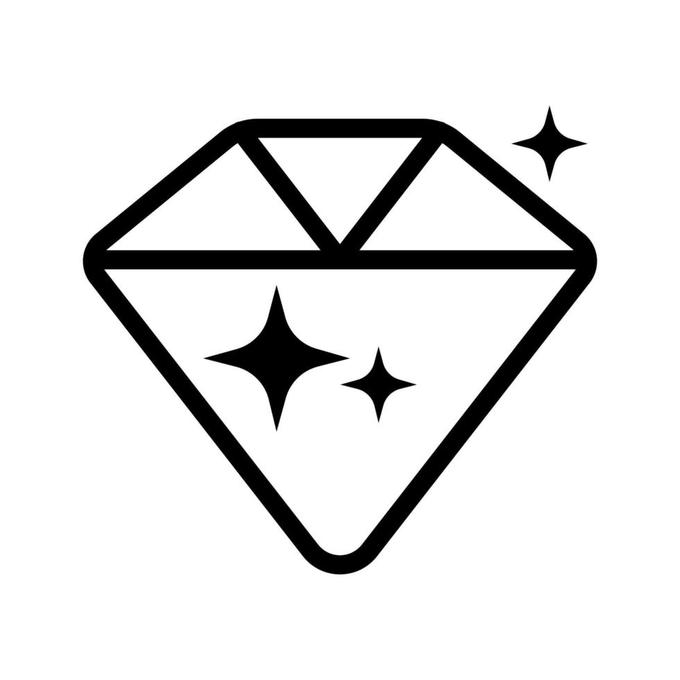 Diamond symbol game icon with outline style vector