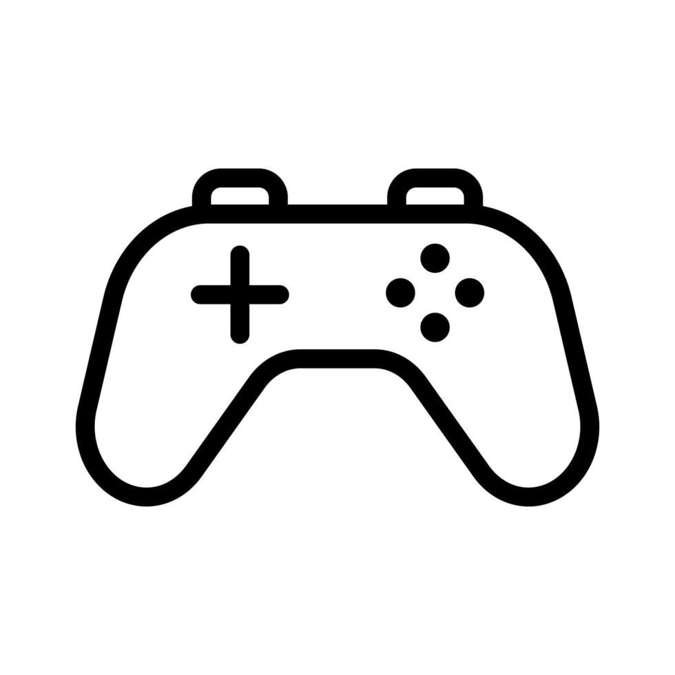 icono de juego de símbolo de joystick con estilo de esquema vector