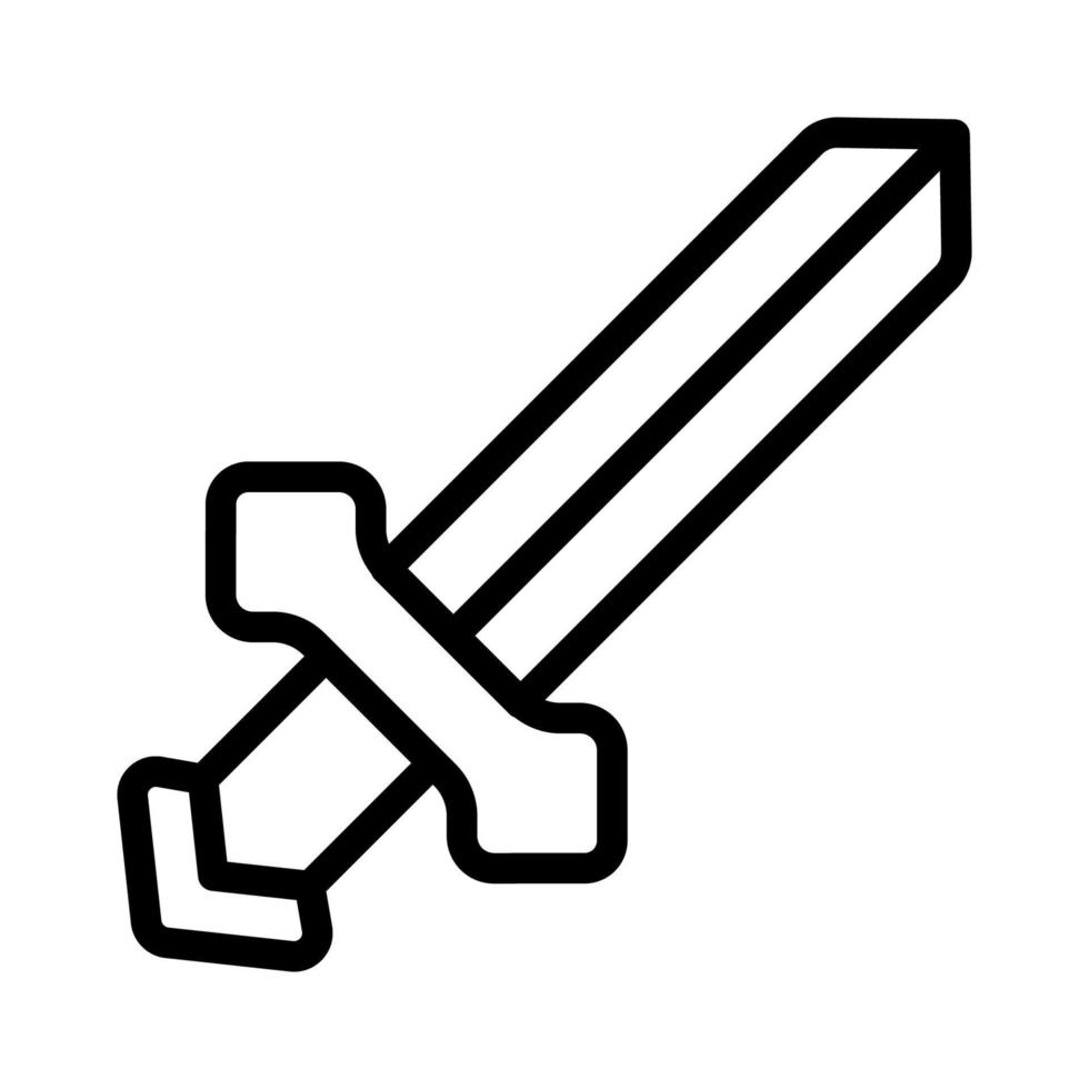 Sword symbol game icon with outline style vector