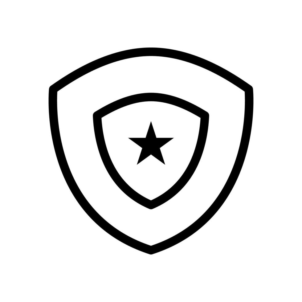 icono de juego de símbolo de escudo con estilo de esquema vector