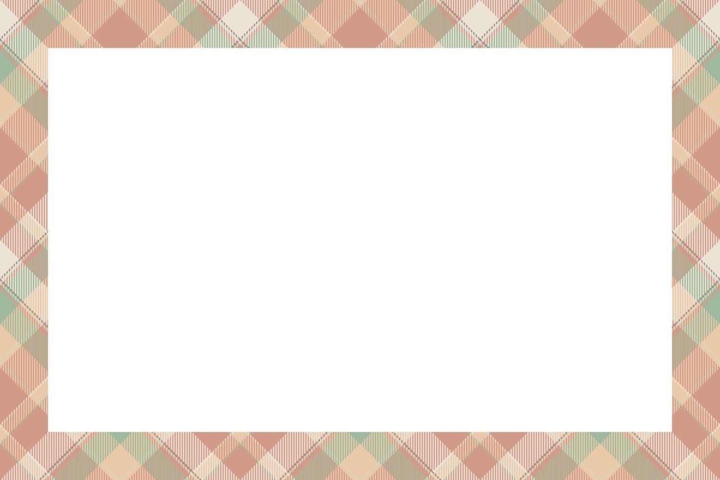 Vintage frame vector. Scottish border pattern retro style. Tartan plaid ornament. vector