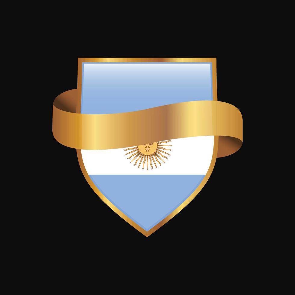 vector de diseño de insignia de oro de bandera argentina