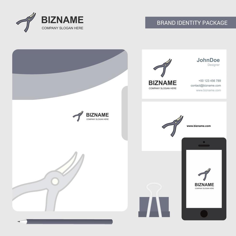 Cutter Business Logo File Cover Visiting Card and Mobile App Design Vector Illustration