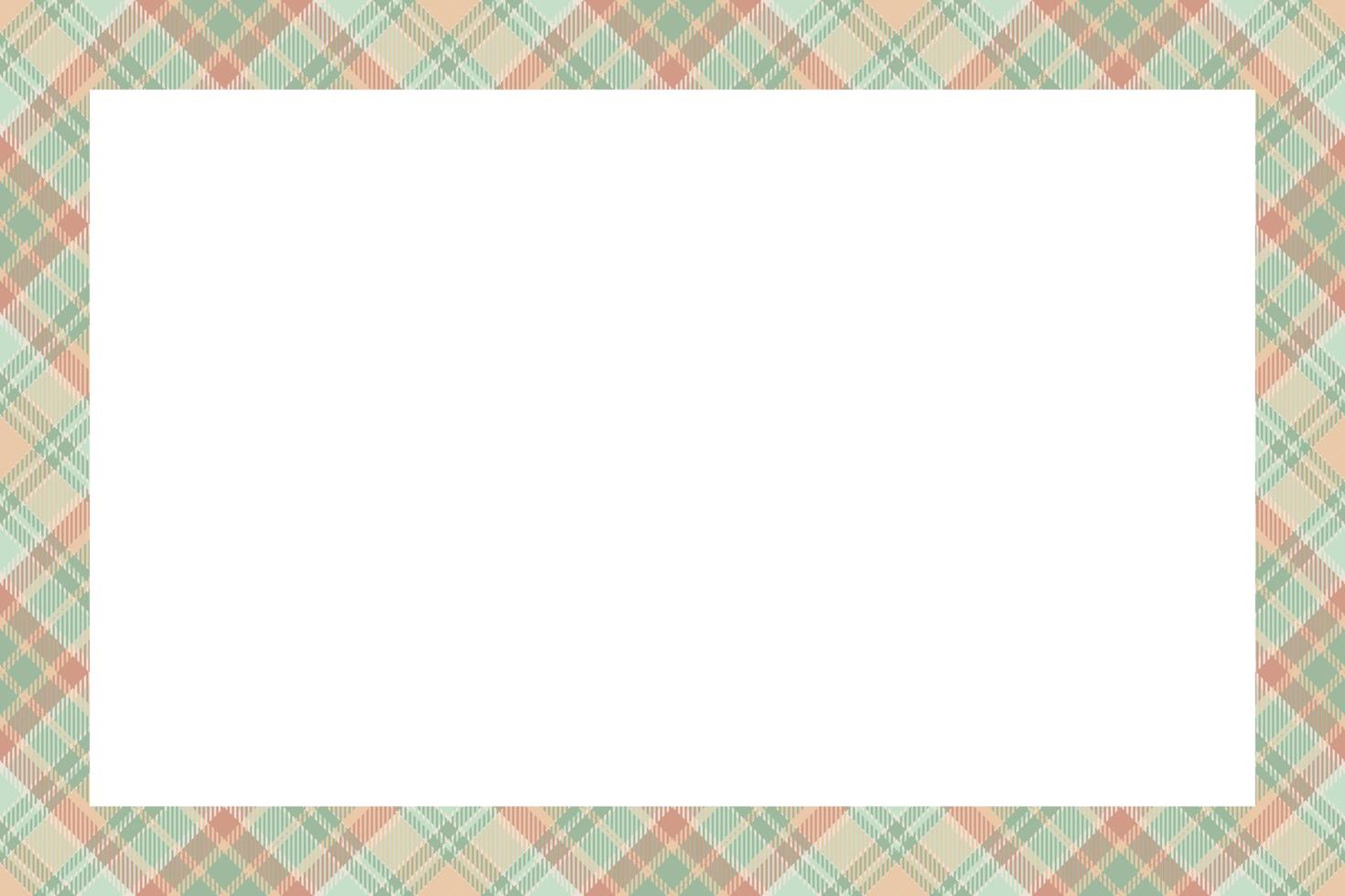 Vintage frame vector. Scottish border pattern retro style. Tartan plaid ornament. vector
