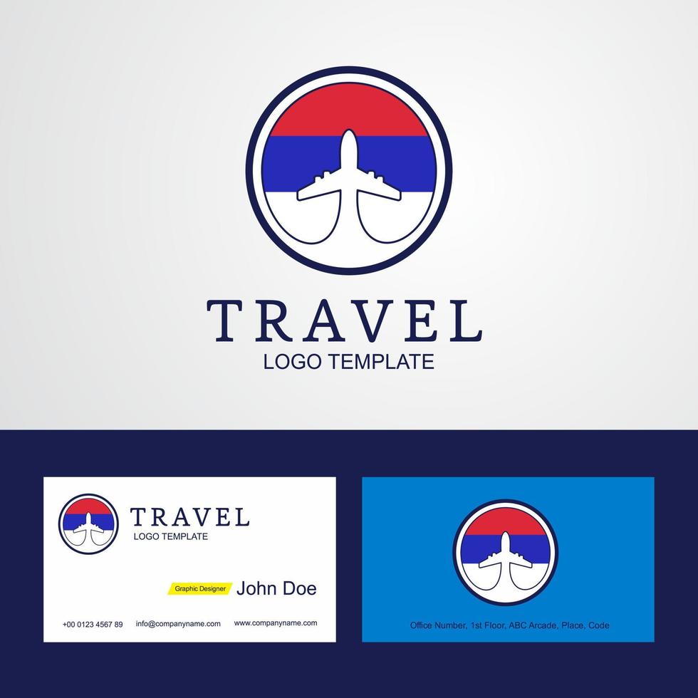 travel republika srpska logotipo de bandera de círculo creativo y diseño de tarjeta de visita vector