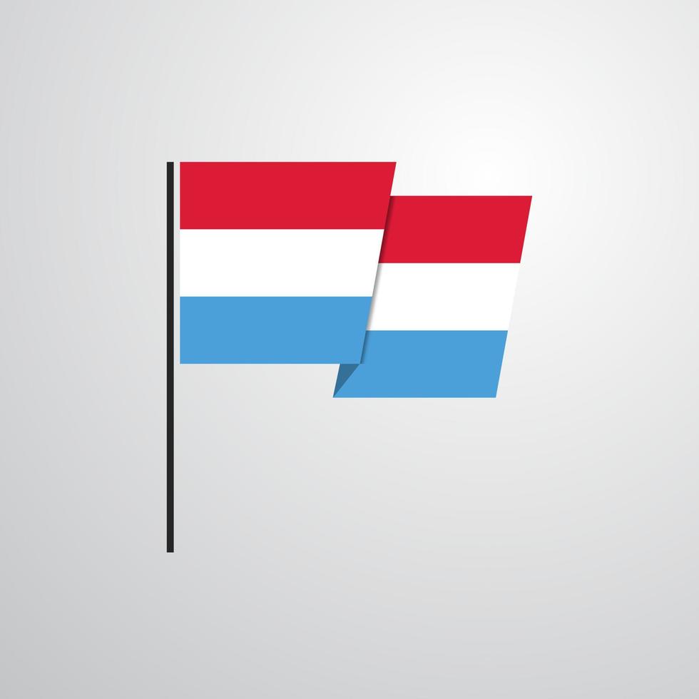 vector de diseño de bandera ondeante de luxemburgo