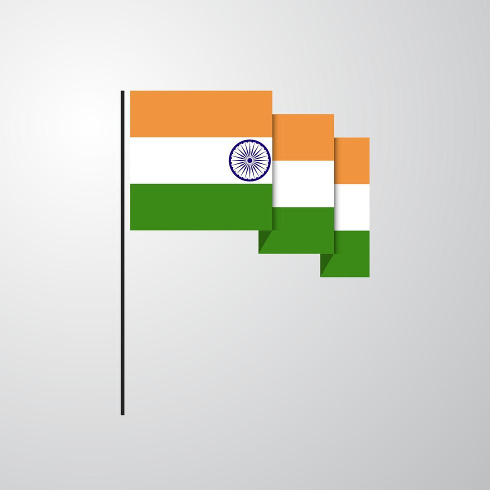india ondeando la bandera fondo creativo vector