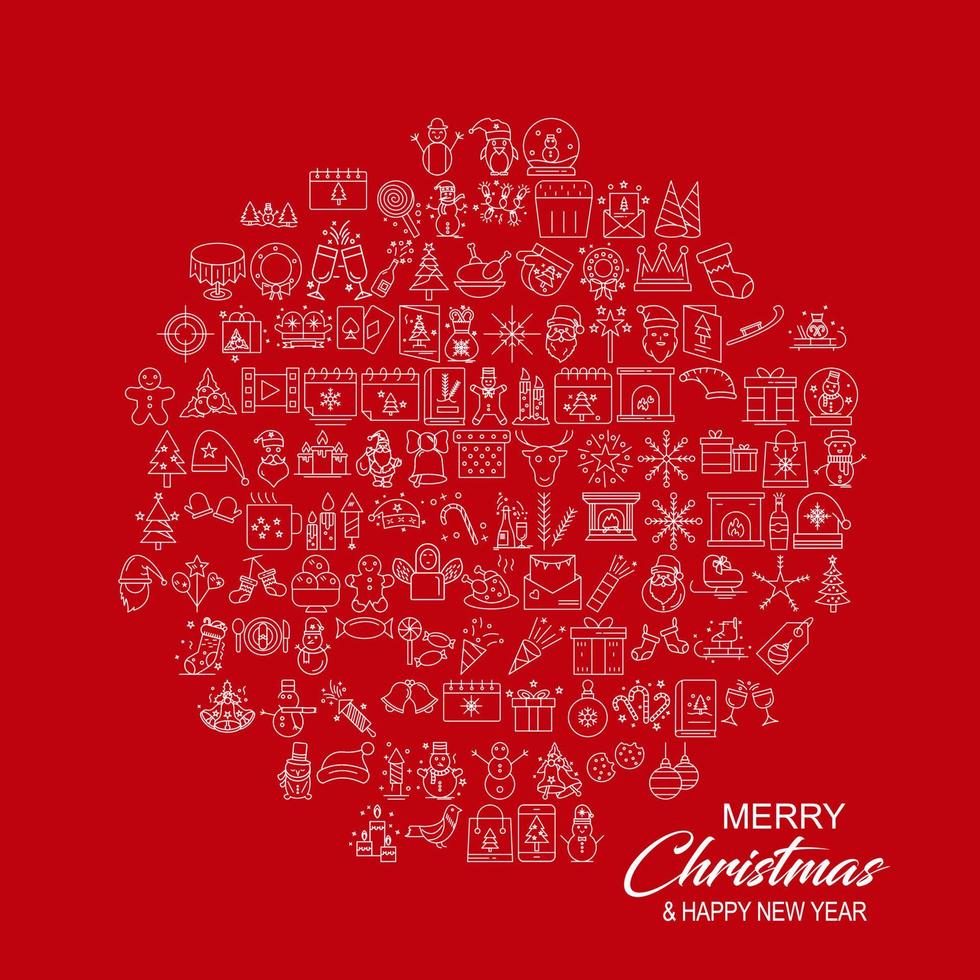 Merry Christmas Icon banner Template Creative background vector