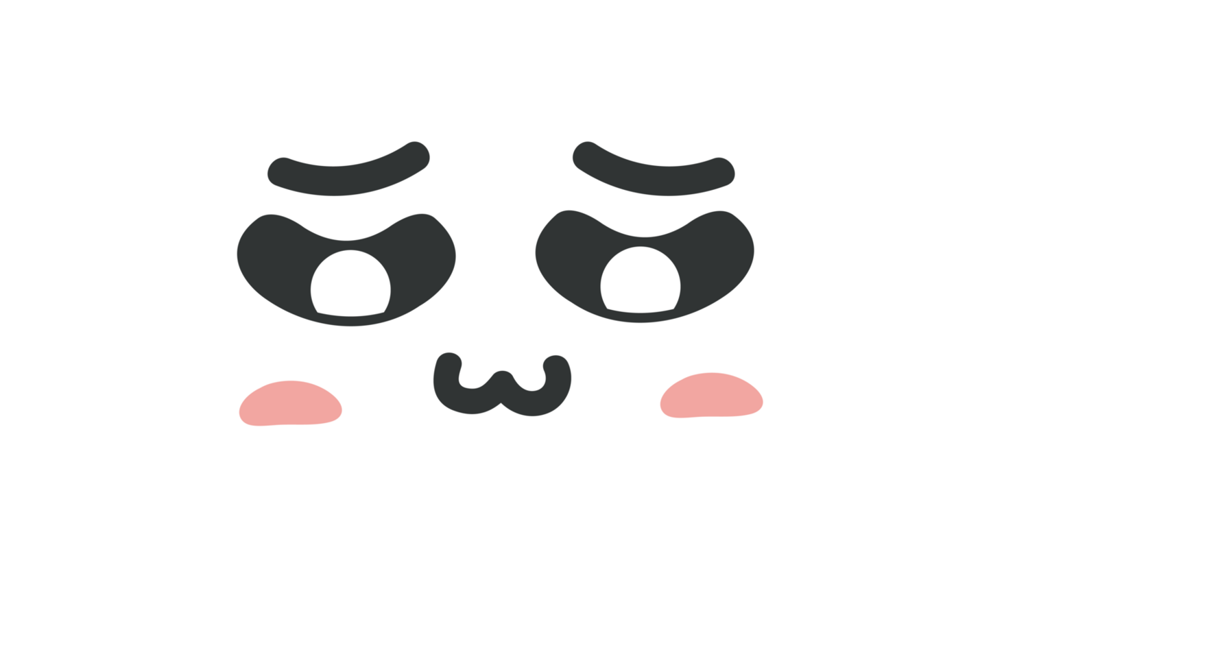 sad white cloud cartoon character crop-out png