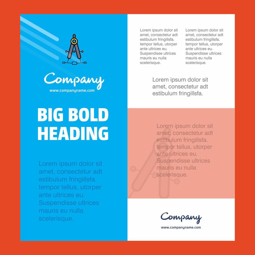Compass Business Company Poster Template with place for text and images vector background