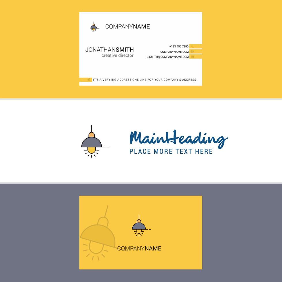 Beautiful Light Logo and business card vertical Design Vector