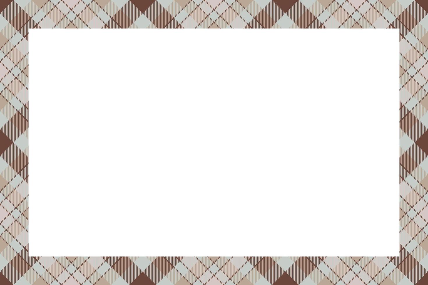 Vintage frame vector. Scottish border pattern retro style. Tartan plaid ornament. vector