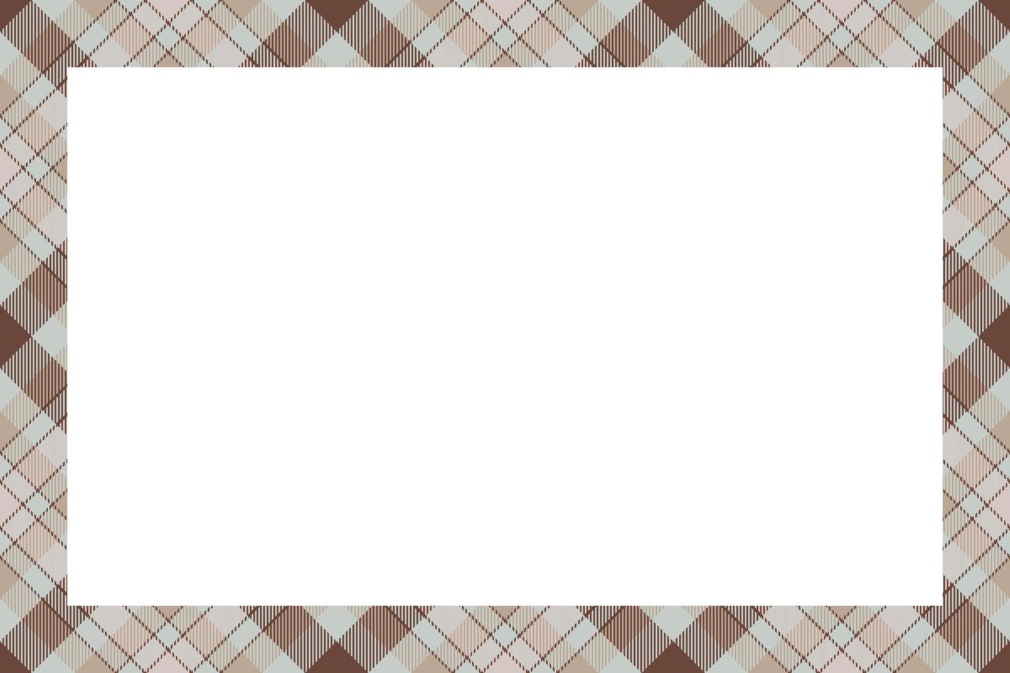 Vintage frame vector. Scottish border pattern retro style. Tartan plaid ornament. vector