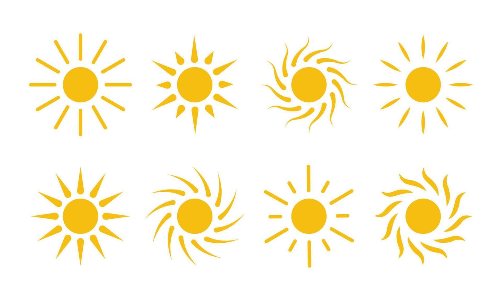 Sun icon vector. Cartoon simple flat design elements. vector