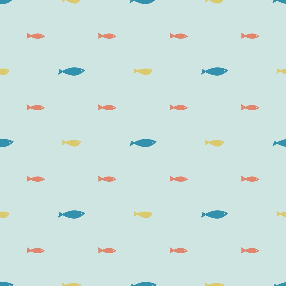 Small fishes simple seamless pattern for children. Vector background on a marine theme print on fabric.