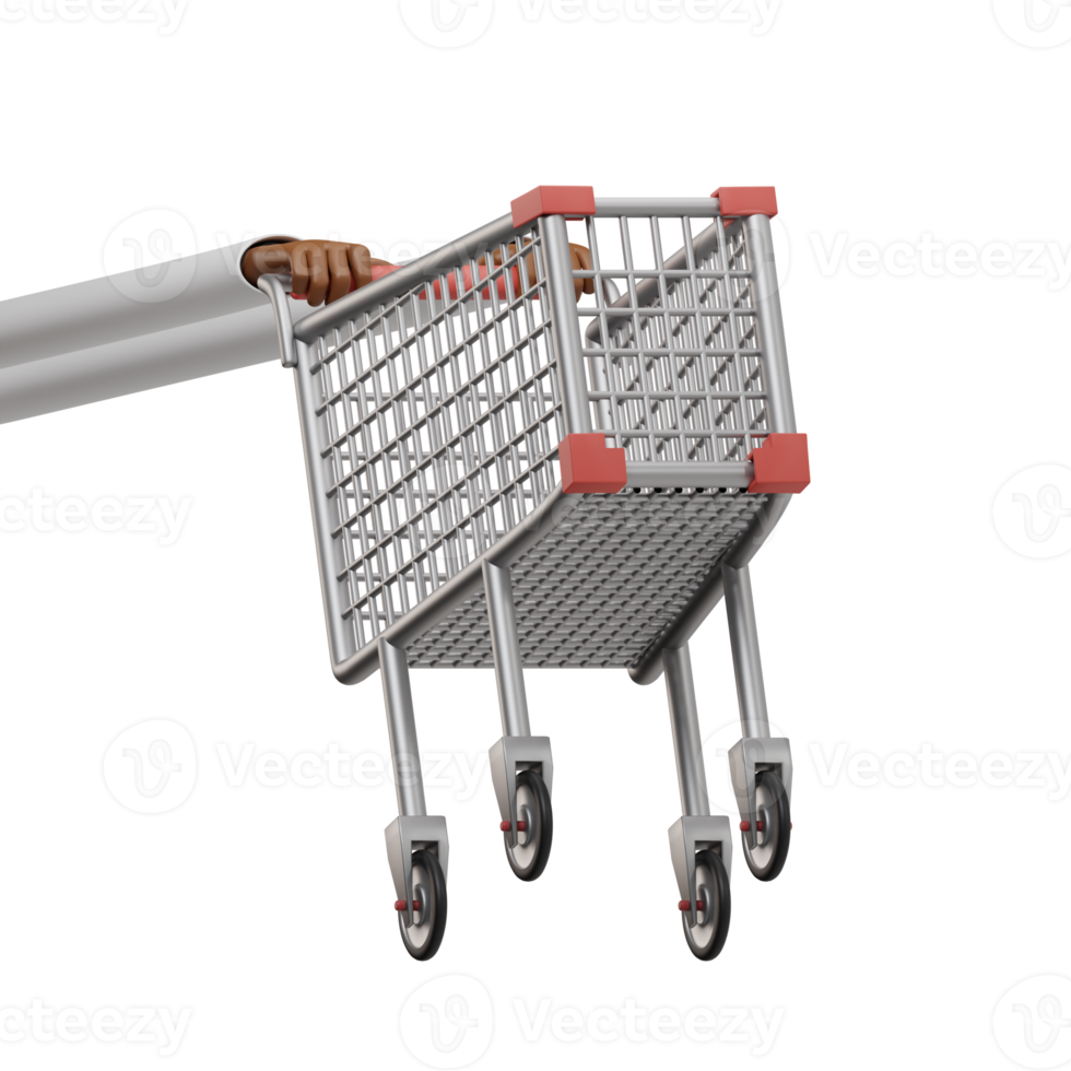 Hand Holding Shopping Cart Bottom 3 quarter View png