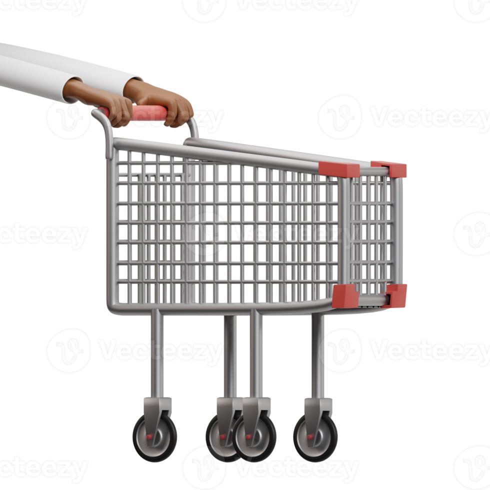 Hand Holding Shopping Cart 3 quarter View png