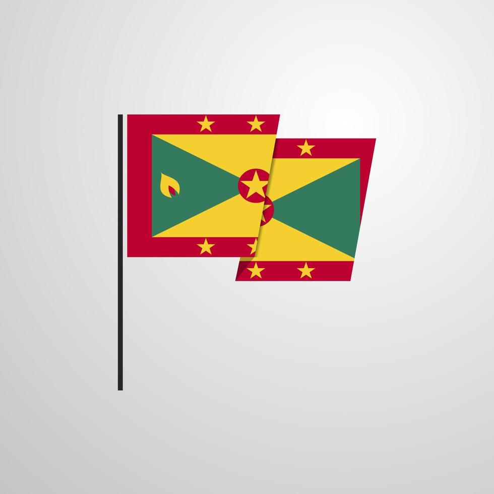 vector de diseño de bandera ondeante de granada