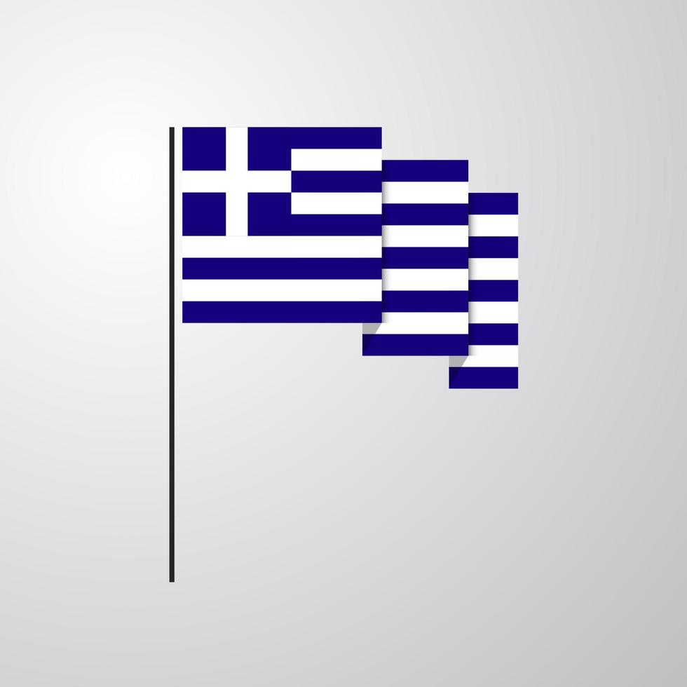 fondo creativo de la bandera que agita de grecia vector