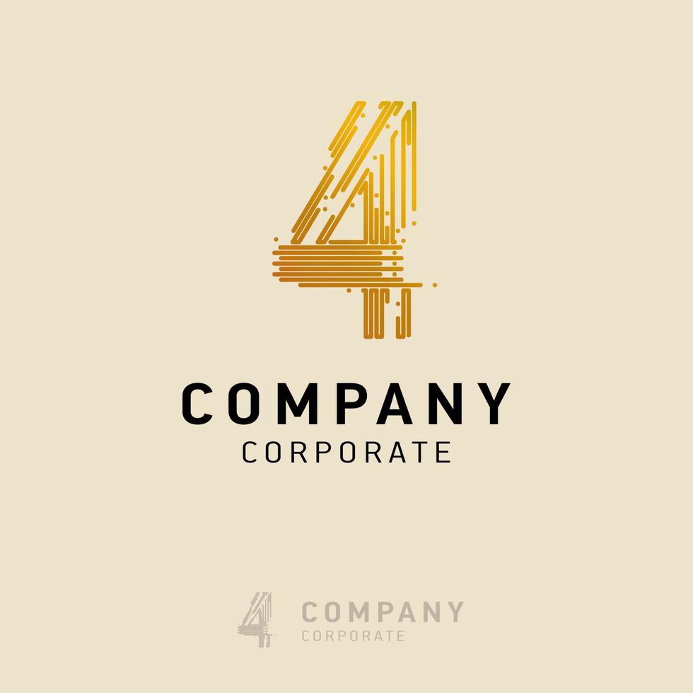 4 company logo design vector with white background