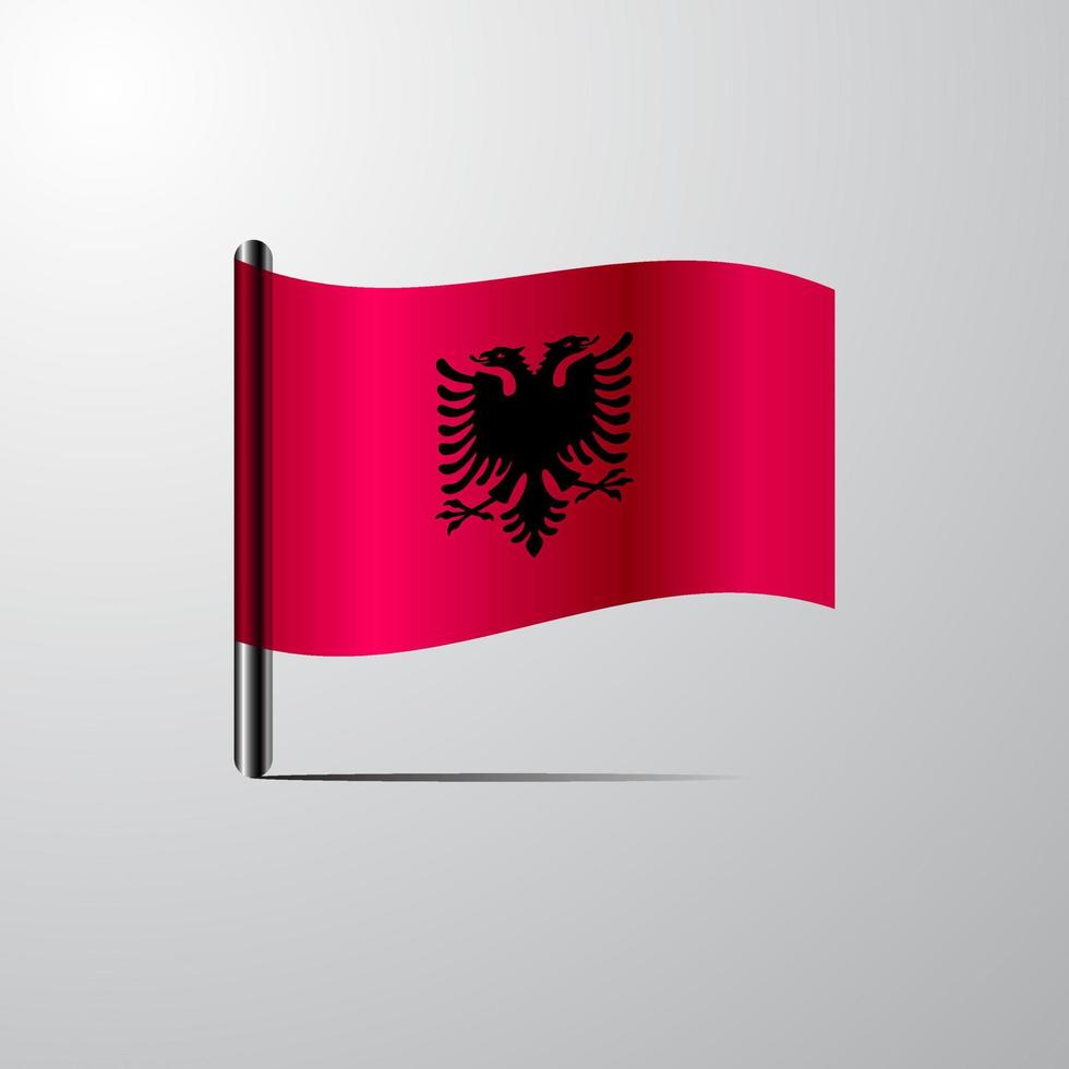 Albania waving Shiny Flag design vector