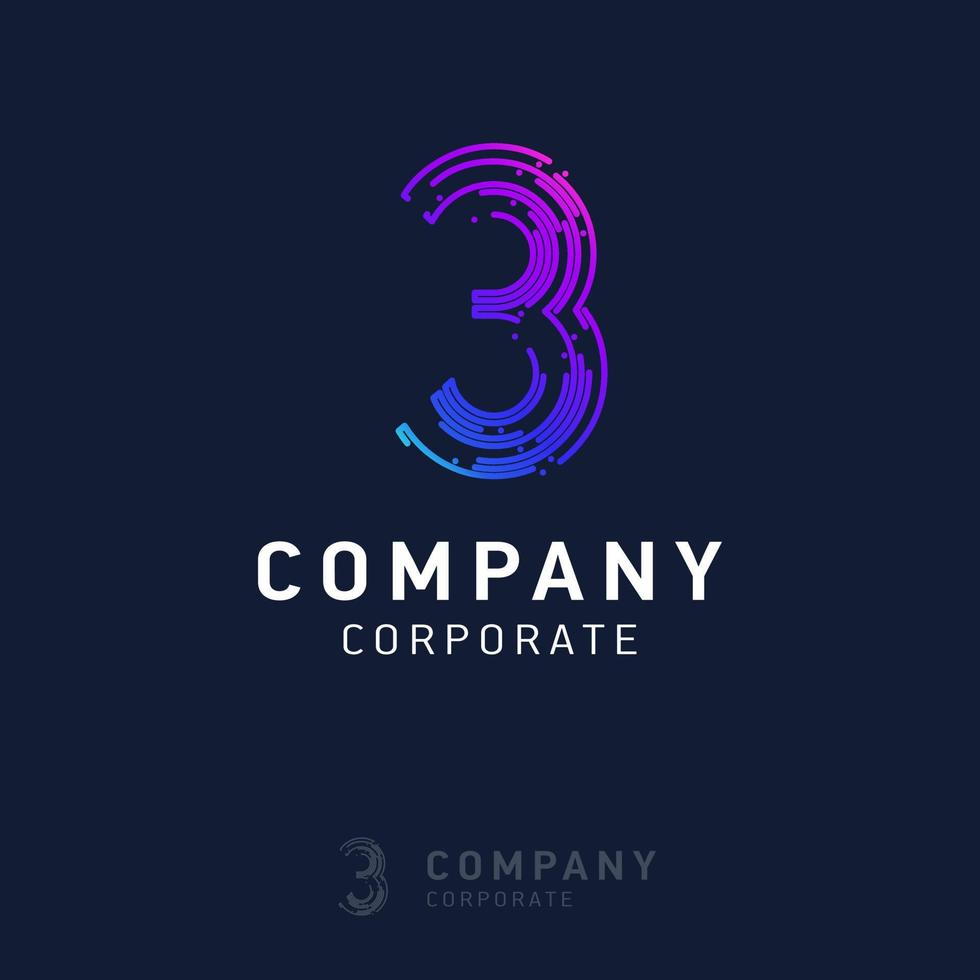 3 company logo design vector