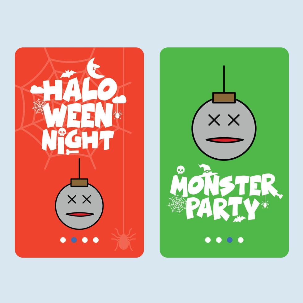Happy Halloween invitation design with ball vector