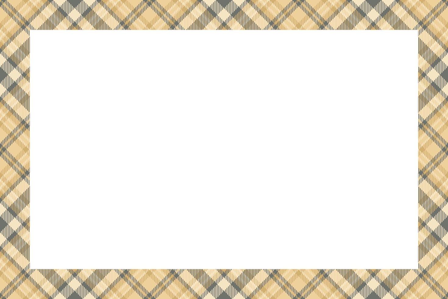 Vintage frame vector. Scottish border pattern retro style. Tartan plaid ornament. vector